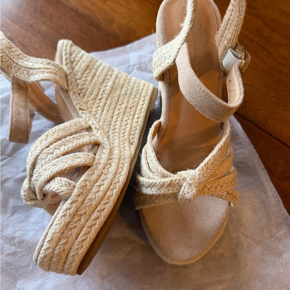 ZodyBoer Espadrille Wedge Sandals - Neutral Beige Ankle Strap - Picture 2 of 5